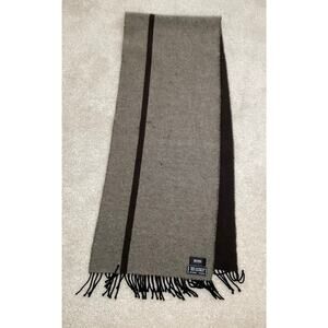 Boss Hugo Boss men's wool scarf with a color-block design in brown and gray